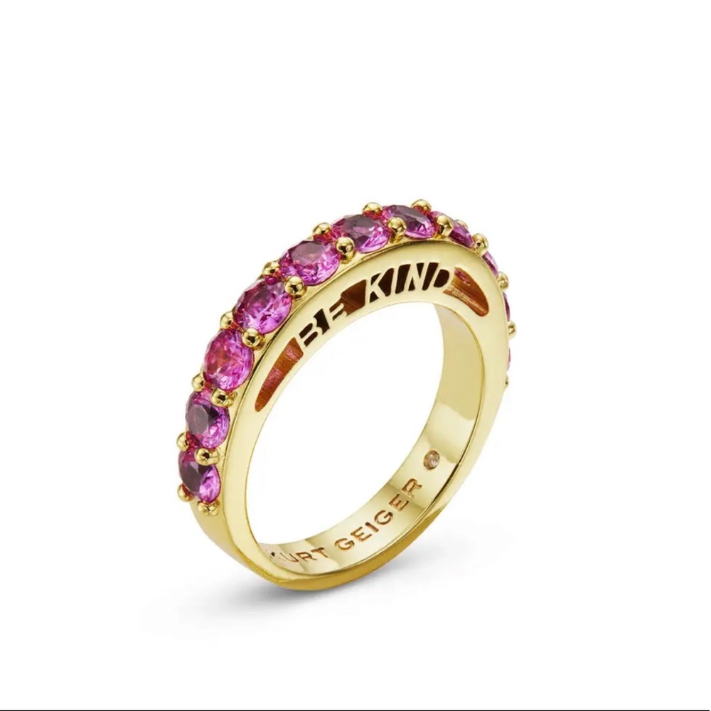 Kurt Geiger Be Kind Peridot Crystal Ring